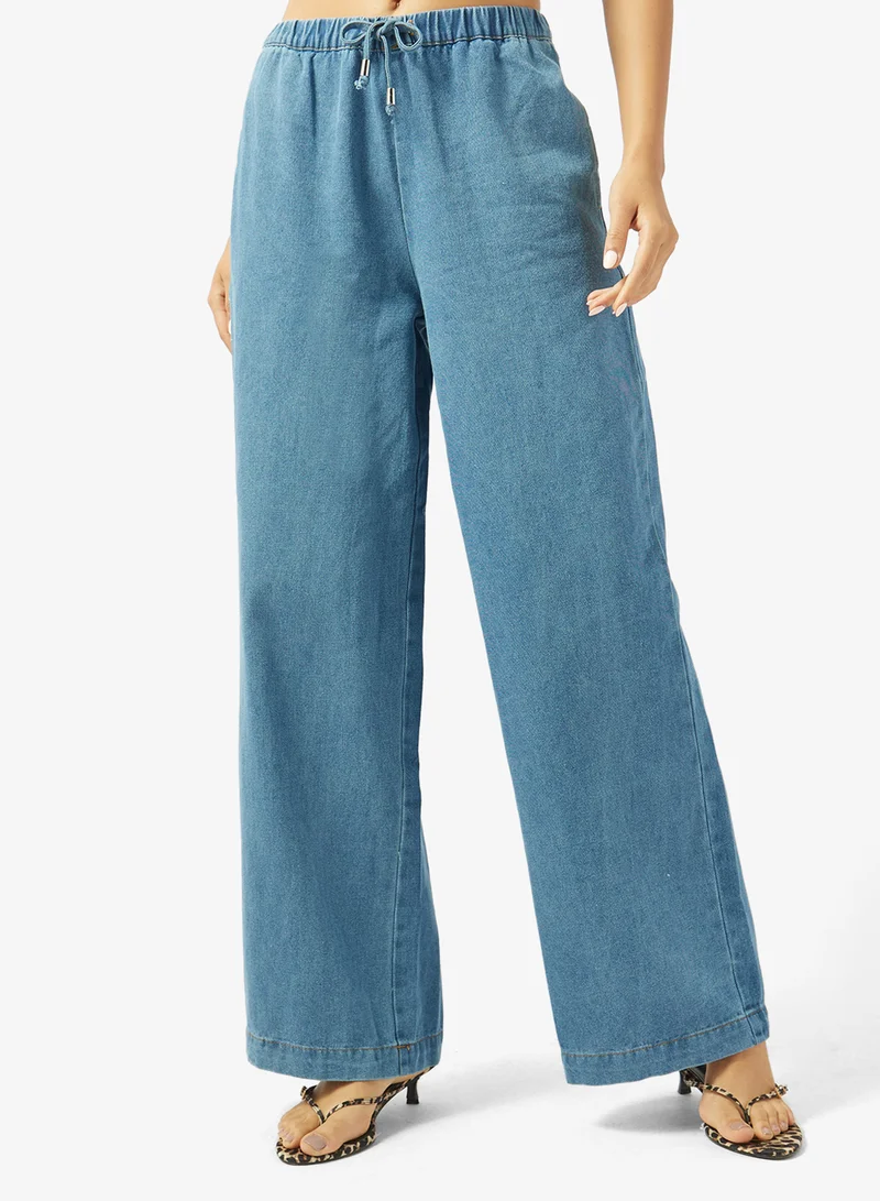 جينجر Mid Rise Straight Fit Pullon Jeans